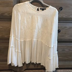 American Eagle Bell Sleeve Smocked Top